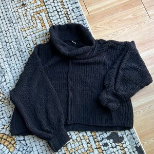 Free people funnel neck chunky cropped sweater